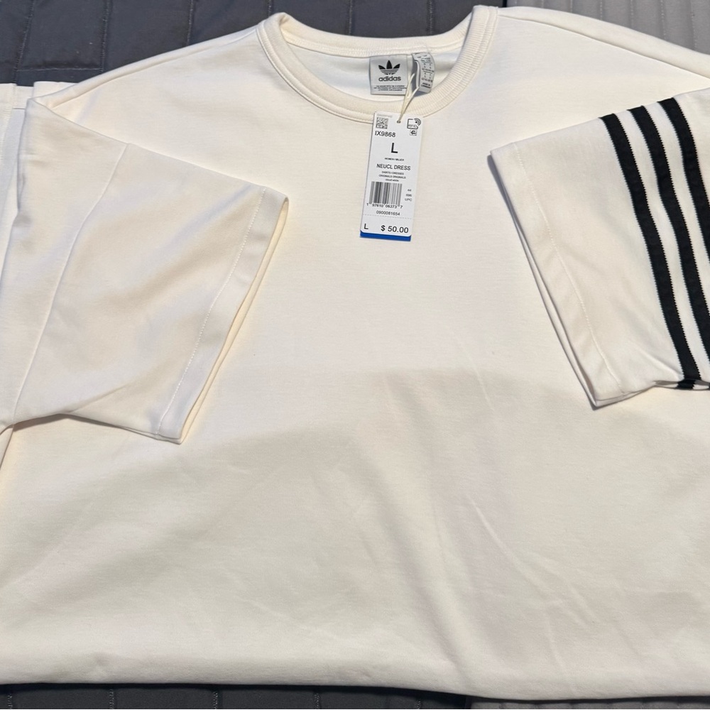 Adidas-Neucl Dress For Women with Black Sleeve Stripes